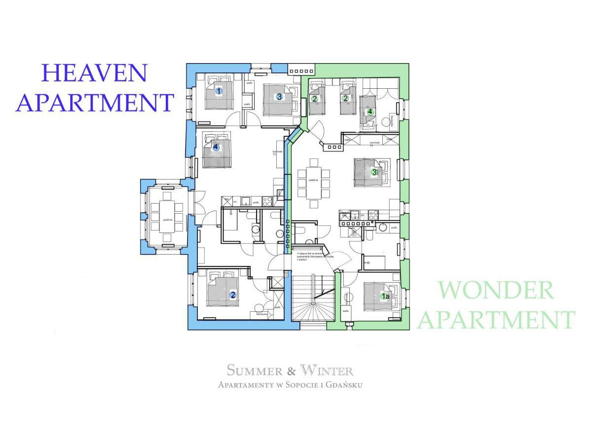 Family Luxury Wonder Heaven Apartment, 50M To M Cassino, First With 3 Badrooms&Studio, Second With 2 Badrooms&Studio, Parking W Cenie Сопот Екстер'єр фото